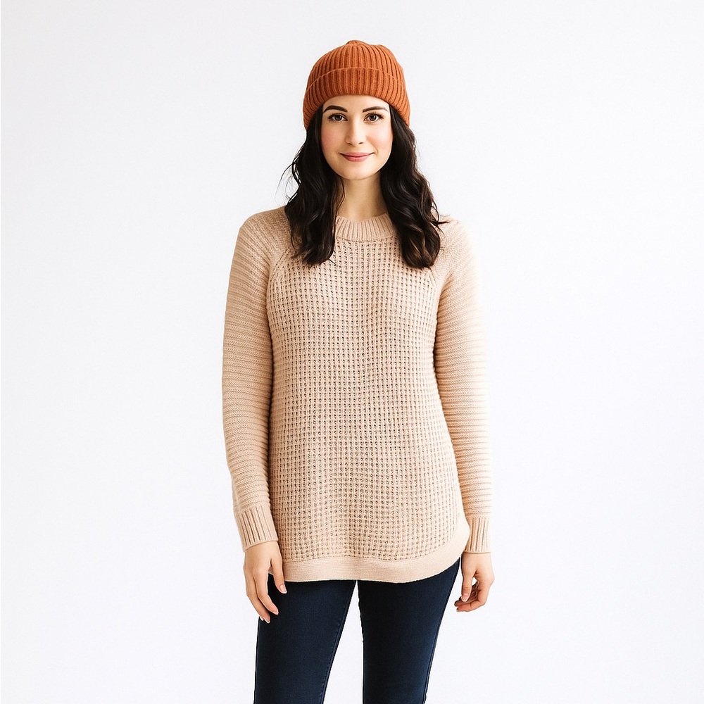 🆕 Twik | Light Pink Crewneck Long Sleeves Sweater with Textured Knit NWOT